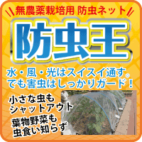 無農薬栽培用防虫ネット　防虫王　小さな虫もシャットアウト！お野菜虫食い知らず